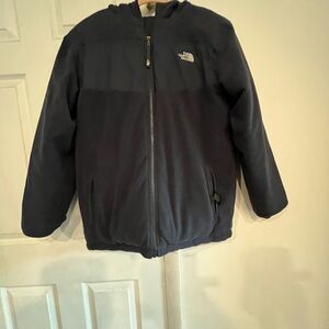 The North Face Kids BLACK Hooded Puffer Jacket XL 18/20  REVERSIBLE WITH HOOD